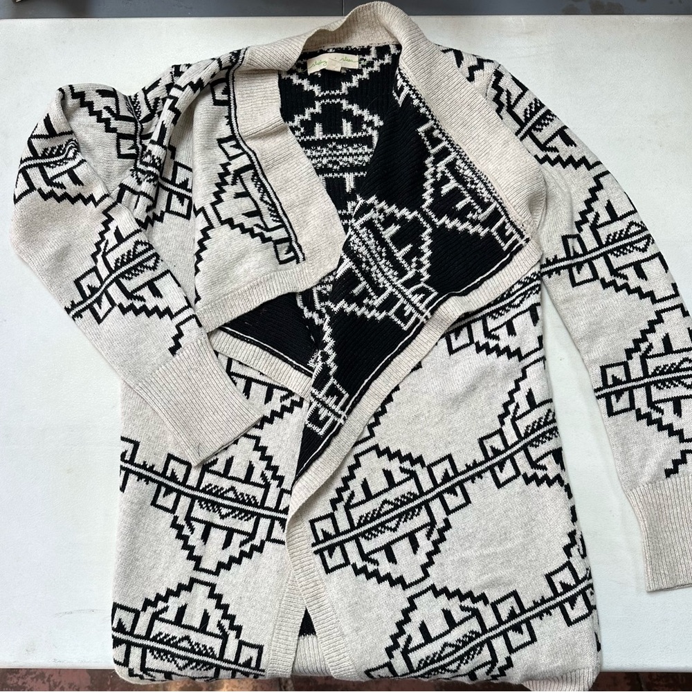 Aztec printed slouchy cream sweater